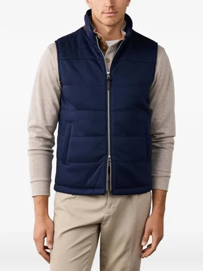 Hackett London Quilted Jersey Gilet In Blue