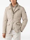 Hackett London 패덕 퀼팅 패딩 재킷 In Neutral