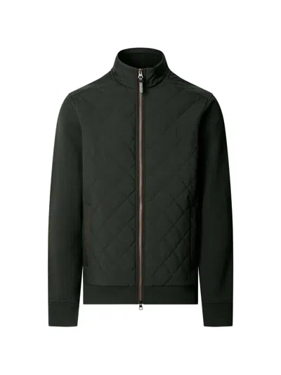 Hackett London Quilted Zip-up Sweatshirt In Black