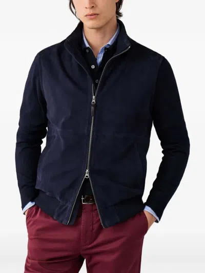 Hackett London Jacke Mit Geripptem Besatz In Blue