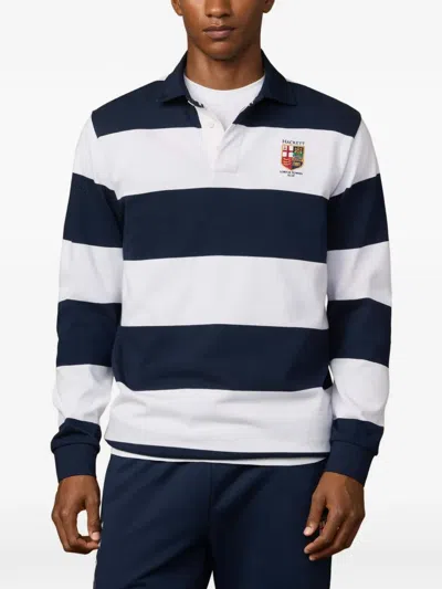 Hackett London Rowing Club Stripe Polo Shirt In Blue