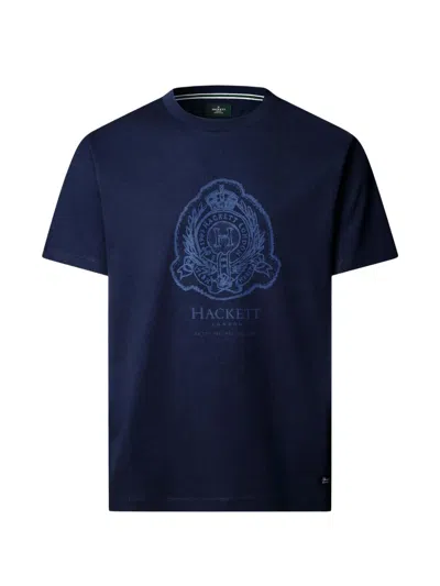 Hackett London Shield Logo-print T-shirt In Blue