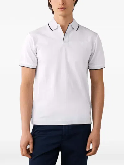 Hackett London 사이드 벤트 폴로 셔츠 In White
