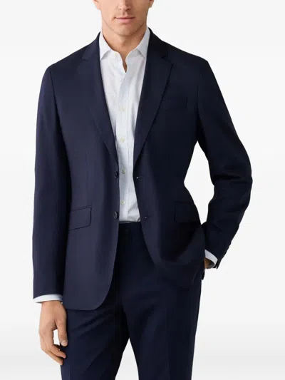 Hackett London Single-breasted Blazer In Blue