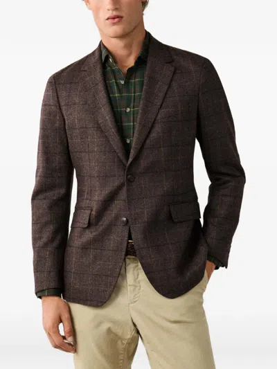 Hackett London Single-breasted Blazer In Brown