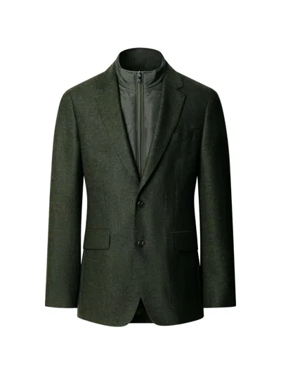 Hackett London Single-breasted Blazer In Green