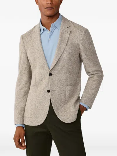 Hackett London 싱글 브레스티드 블레이저 In Neutral