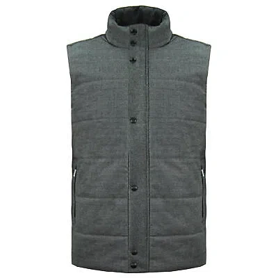 Pre-owned Hackett London Sleeveless Zip Up Grey Mens Warm Waistcoat Hm402314 987