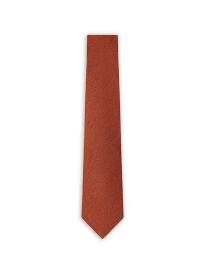 Hackett London Solid Twill Tie In Brown