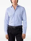 Hackett London 스트라이프 코튼 셔츠 In Blue