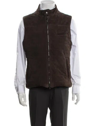 Pre-owned Hackett London Suede Vest In Brown