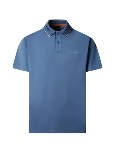 Hackett London Tipping-detail Polo Shirt In Blue
