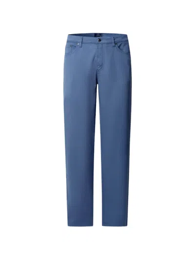 Hackett London Trinity Sateen-weave Trousers In Blue