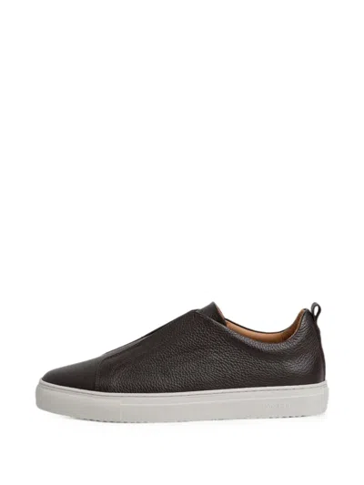 Hackett London Vision Pebble Leather Sneakers In Multi