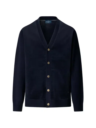 Hackett London V-neck Cardigan In Blue
