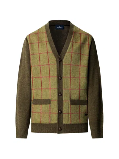 Hackett London V-neck Cardigan In Brown