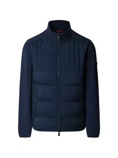 Hackett London Zip-up Padded Jacket In Blue