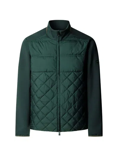 Hackett London Zip-up Quilted Jacket In Brown