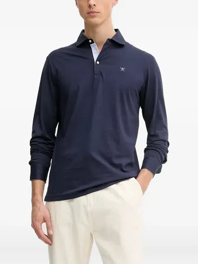 Hackett Long-sleeve Polo Shirt In Blue