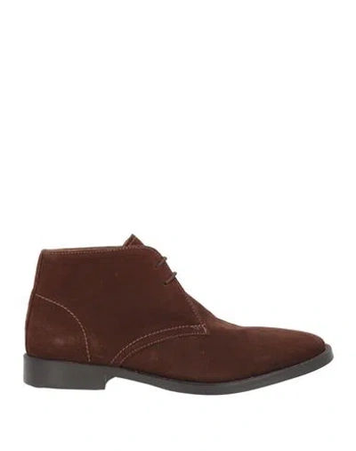 Hackett Man Ankle Boots Brown Size 6 Leather