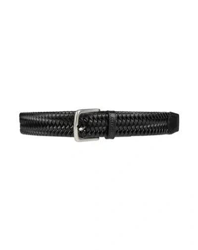Hackett Man Belt Black Size S Regenerated Leather, Cow Leather
