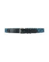 Hackett Man Belt Blue Size M Polyamide, Cow Leather, Polyester, Rubber