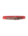 Hackett Man Belt Brick Size Xl Polyester, Rubber, Cow Leather In Red