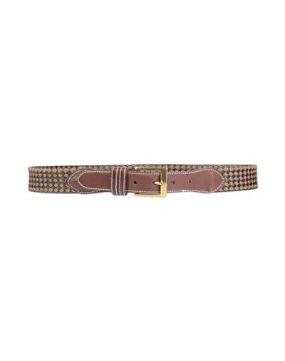 Hackett Man Belt Brown Size 34 Cow Leather, Cotton