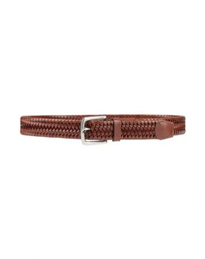Hackett Man Belt Brown Size M Regenerated Leather, Cow Leather
