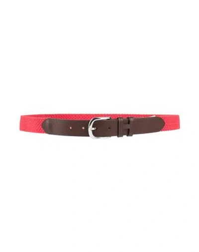 Hackett Man Belt Red Size L Polyester, Rubber, Cow Leather