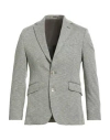 Hackett Man Blazer Green Size 48 Polyester, Cotton, Elastane In Gray