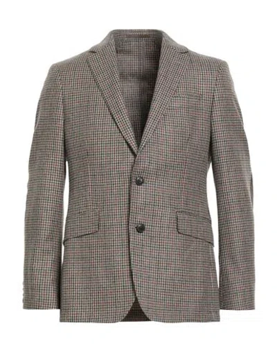 Hackett Man Blazer Khaki Size 44 Wool In Brown