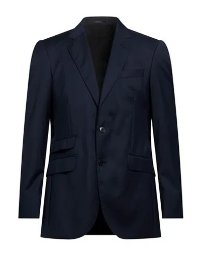 Hackett Man Blazer Navy Size 42 Virgin Wool In Blue