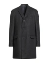 Hackett Man Coat Charcoal Size 44 Wool, Cashmere In Multi