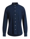 Hackett Man Denim Shirt Navy Size M Cotton In Blue