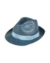 Hackett Man Hat Navy Size Xl Straw In Blue