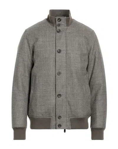 Hackett Man Jacket Khaki Size M Virgin Wool, Acrylic, Wool, Polyamide, Elastane In Beige