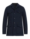 Hackett Man Jacket Navy Size 44 Cotton, Elastane In Blue