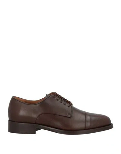 Hackett Man Lace-up Shoes Dark Brown Size 9 Leather