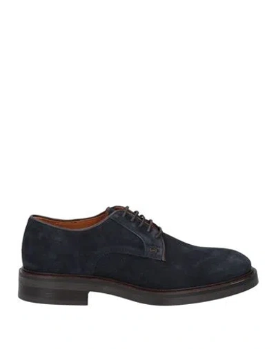 Hackett Man Lace-up Shoes Midnight Blue Size 9 Leather