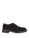 Hackett Man Lace-up Shoes Navy Size 7 Leather In Blue