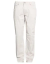 Hackett Man Pants Beige Size 38 Cotton, Elastane In White