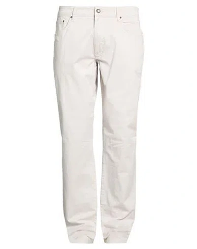 Hackett Man Pants Beige Size 38 Cotton, Elastane In White