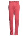 Hackett Man Pants Coral Size 30 Cotton, Elastane