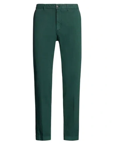 Hackett Man Pants Dark Green Size 34 Cotton, Elastane