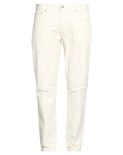 Hackett Man Pants Ivory Size 32 Cotton, Elastane In White