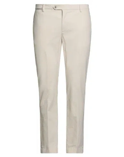 Hackett Man Pants Ivory Size 34 Cotton, Elastane In Neutral