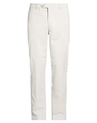 Hackett Man Pants Light Grey Size 32 Cotton, Elastane In White