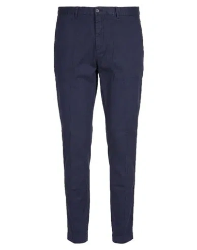 Hackett Man Pants Navy Size 36 Cotton, Elastane In Blue