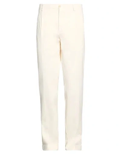 Hackett Man Pants Off White Size 36 Cotton, Elastane